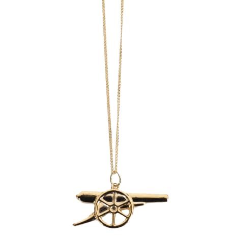 Image of Official Arsenal 18ct Gold Plated Silver Cannon Pendant & Chain - Hallmarked Licensed Gift