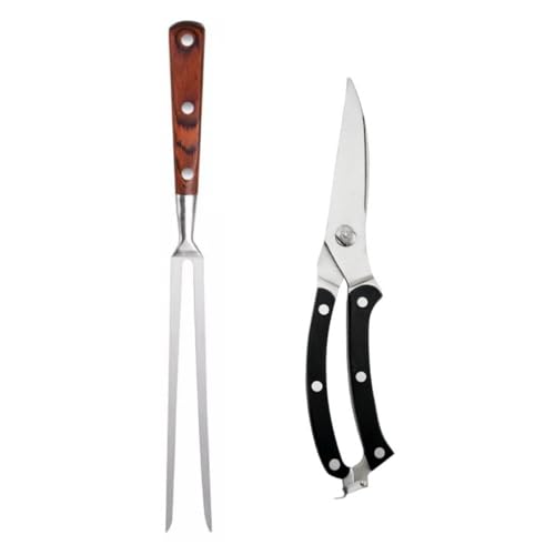Tijeras para carne y tenedor para barbacoa GALPADA acero inoxidable miniatura 1