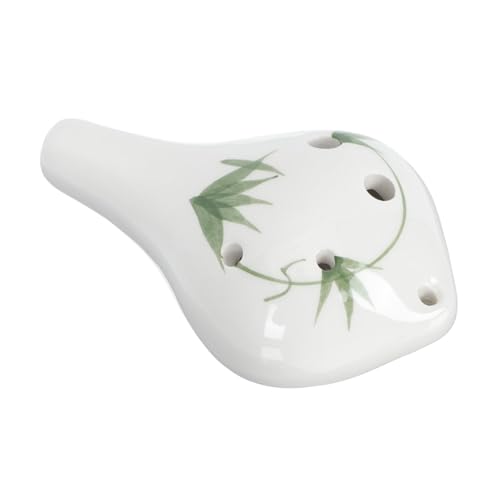 HANABASS Retro Tune Ocarina Musical Instrument for Beginners Durable Ceramic Design with Sound for Classroom Use Leaf