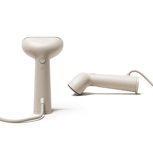 Steamery Handheld Clothes Steamer Cirrus 3, 1200W, US Plug, Heated Ironing Plate, Fast Heat Up, Garment Wrinkle Remover, Beige