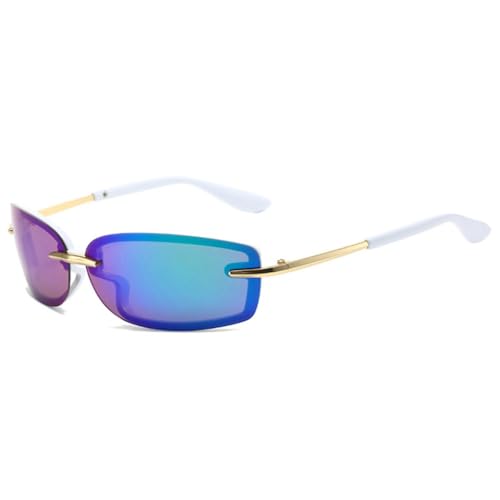 Lunettes de soleil carrées LVTFCO verres miroirs couleur bonbon et monture unisexe