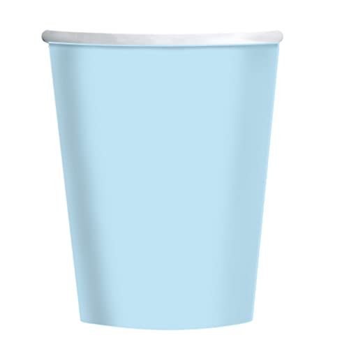 amscan 9915403-218-66 Lot de 8 gobelets en Papier recyclables Bleu Ciel