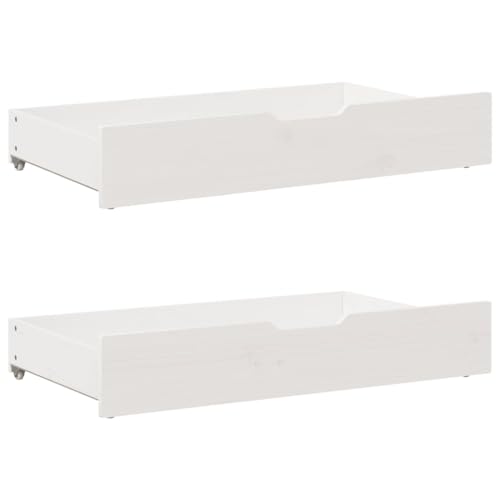 LAPOOH Under-Bed Drawers 2 pcs White 90x55x16 cm Solid Wood Pine-850924