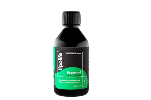 lipolife Liposomal Vegan Multivitamin | Higher Absorption, Scientifically Proven | Advanced Formula. Strawberry and Lemon Flavour. 240ml. for Your Family's Immune Health.