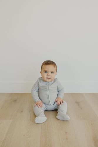 Image of Copper Pearl Baby Zip-Up Footie Pajamas - Soft Stretchy Sleep and Play Footies for Boys and Girls