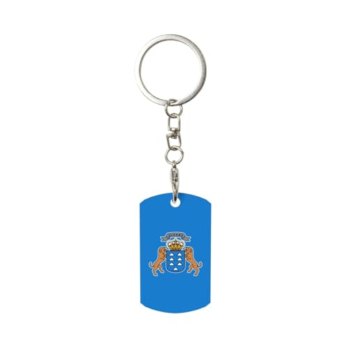 Wxenaiedk Flag Of The Canary Islands Keychain For Rectangle Carabiner