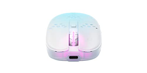 MZ1 Wireless, Mouse da Gioco Senza Fili Ultraleggero, Radio 2,4 GHz, Forma Esclusiva per un Puntamento Ottimale, Illuminazione RGB, Ricaricabile, Bianco - Mouse gaming - Immagine 3