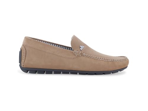 Mocasín confort de ante beige Melluso para hombre con pisada suave