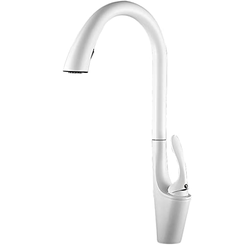 Robinet blanc moderne mitigeur de cuisine avec pulvérisateur amovible