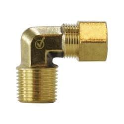 AMC® 700069-0608 90-deg Elbow, 3/8-in Compression x 1/2-in MNPTF, Lead-Free Brass