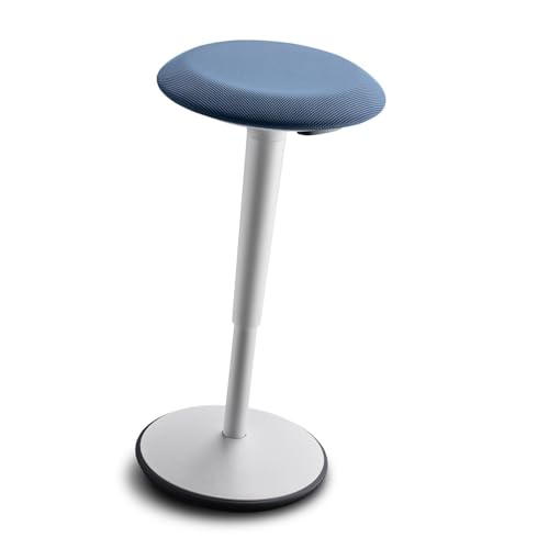 Sedus se:fit, Ergonomischer Hocker, Stehhocker, Stehsitz, Stehhilfe, Blau, Grau, Kunststoff, Gummifuß, 53-80 cm Höhenverstellbar