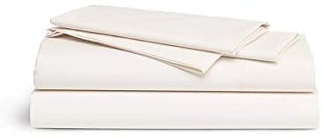 OrganicTextiles Sateen Fitted Sheets for Newborn Baby Cradle with Organic Cotton, Ivory, 350 Thread Count, Playard Crib Size