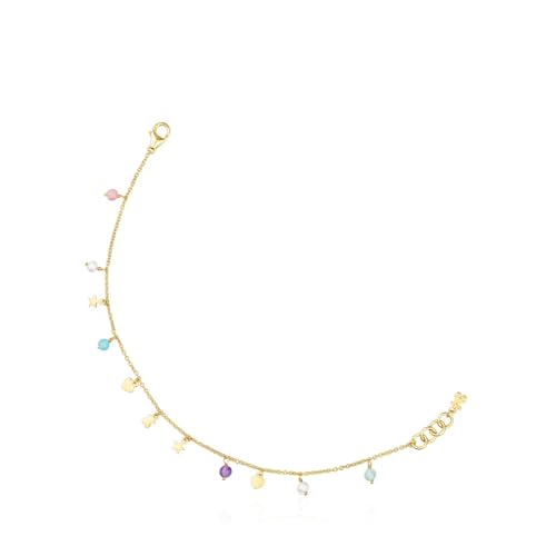 TOUS Pulsera con baño de oro 18 kt sobre plata y gemas Cool Joy