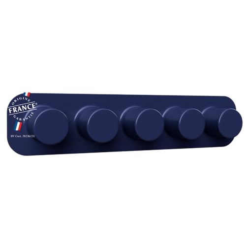 [EHOP] Support Mural Ventouse Puissante pour 4 Brosses à Dents | Bleu | Porte-Brosses sans Perçage en Plastique ABS Recyclable | Fabriqué en France |...