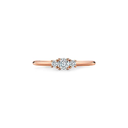 Bague or rose 14K zircon blanc : cadeau bijoux pour femmes et filles