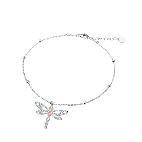 Mistbee Dragonfly Anklets For Women Sterling Silver Adjustable Dragonfly Ankle Beach Foot Jewelry Birthday Gifts #TOP4