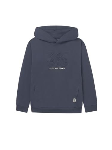 Mayoral Embossed Hooded Pullover for Boys Navy