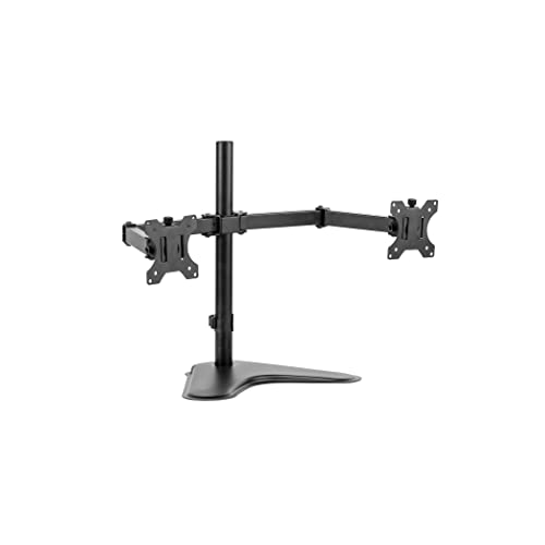 Image of Fellowes 8043701 Professional Series Free Standing Computer Monitor Stand for 2 Monitors with Horizontal Monitor Arms, 27 Inch Monitor Capacity