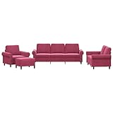 HETFTJN Sofagarnituren Wohnzimmer Couch Schlafsessel Lounge Sofa - 4-TLG. Sofagarnitur mit...