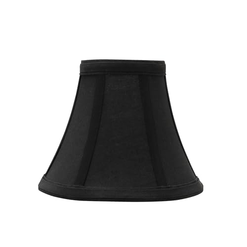 Image of Aspen Creative 30034-2A, Bell Clip-On Chandelier Lamp Shade, Black, 3 inch Top x 6 inch Bottom x 5 inch Slant Height, Set of 2