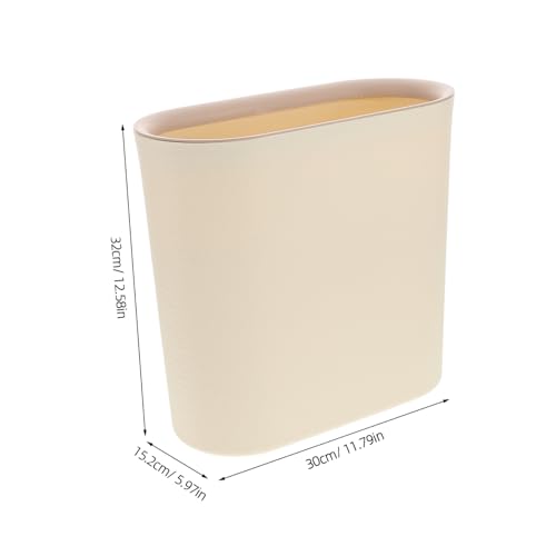 Caneca de basura rectangular beige de plástico miniatura 2