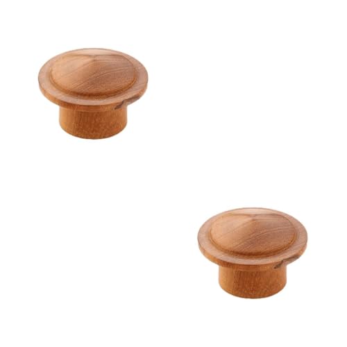 Image of Solid Teak Wood Cabinet Knobs for Kitchen Cabinets, Drawers & Dressers | Size: 2 Inch | Modern Natural Wood Finish - Pack of 2-| 3 Years Warranty |