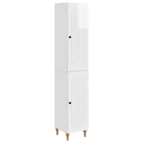 Armarios modulares de madera blancos de 2 piezas para almacenamiento compacto en el hogar 2