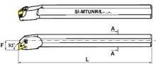 SI-MTUN R/L Boring Bars SI-MTUNL 12-3, Shank: 3/4", Min Bore: 1", OAL: 10", Center Line F: .5", Use with TNM Insert: 33, LH