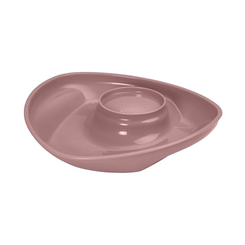 Vital Baby Nourish Power Baby Suction Weaning Plate 6m+, Berry Pink, Strong Suction, Easy Scoop Sides, Integrated Sauce Pot, EarthSmart Biodegradable, BPA-Free