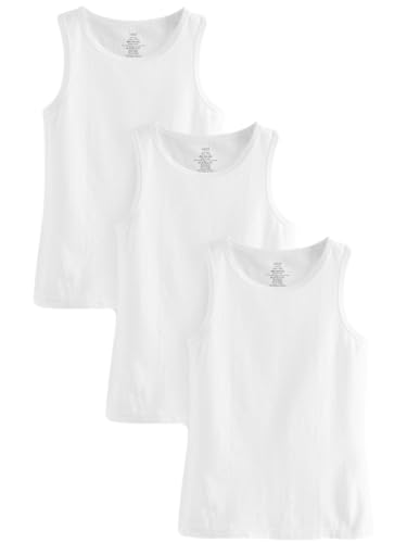 NEXT Jungen Kind to Skin Trägertops 3er-Pack Weiß 146-152