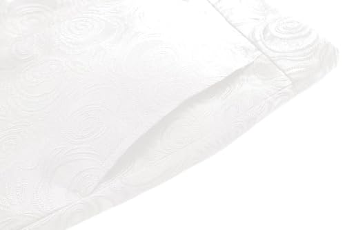 Men's 2 Pieces Jacquard Suit Elegant Solid One Button Slim Fit Single Breasted Party Vest Pants Set4