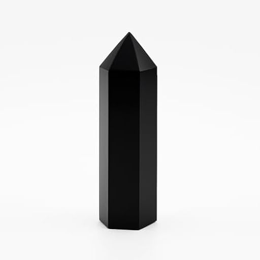Pandiui23 Torre de Piedra, de Varita de Cristal Obsidiana, Obsidiana Natural Columna de Cristal Hexagonal,Varitas de Cristal de Roca Obsidiana, varitas de Obsidiana, Torre (Obsidiana, 7-8 CM) | Ya disponible en tu tienda friki favorita! En mundofriki.es!