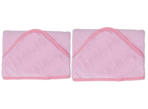 Image of BY LORA Hooded Baby Towel for Toddlers, Soft 100% Rayon Bath Towel, Highly Absorbent Baby Girl Wrap, 35 x 35 Inches, Toddler Gift, Pink 2-Pack