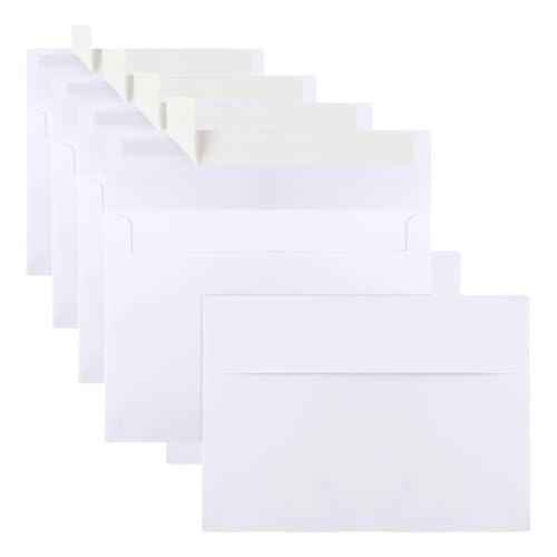Image of 200 Packs 5x7 Envelopes, White A7 5x7 Envelopes for Invitations, Printable, Self Seal for Weddings, Photos, Postcards, Greeting Cards, Mailing