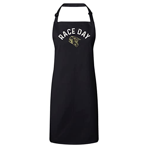 Tablier cuisine moto dirt bike cafe racer ajustable imprimé graphique noir