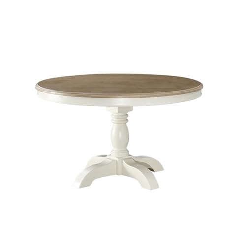 IMEITE Mesa De Reuniones De Oficina Mesa De Comedor Redonda Sencilla Madera Maciza, Muebles Blancos For El Hogar Mesa De Comedor