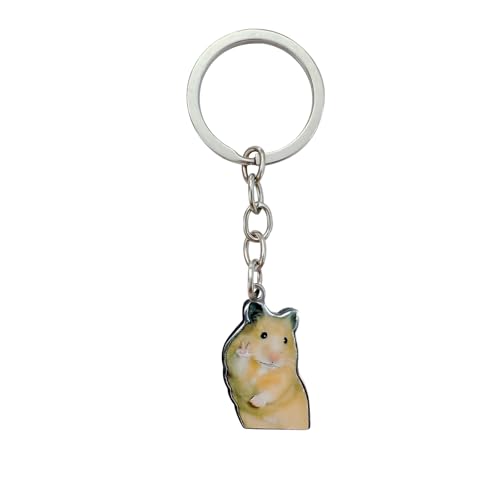 Aureliayue Funny Hamster Keychain for Men & Women Cute Durable Key Ring for Car Bag Keys Purse Cool Accessories for Keys