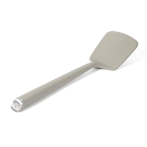 Image of Calphalon Edge Silicone Turner, Flexible Silicone Cooking Spatula with Reinforced Core, Heat-Resistant Nonstick-Safe Turner for Flipping & Cooking, Taupe
