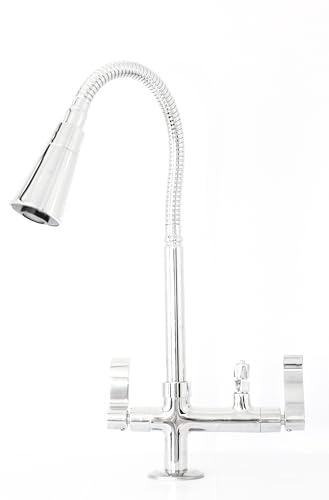 Torneira Flexível de Mesa Cozinha Saída para Purificador 1/4 de Volta Tubo Cromado Dois Jatos Samer