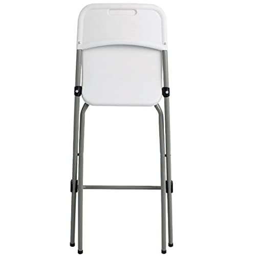 Bolero Folding High Stool Steel Frame Plastic Seat Kitchen Portable 2pc