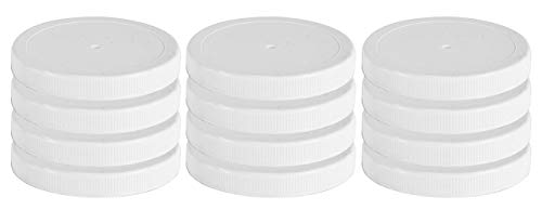 Pinnacle Mercantile 1 tapa de fermentación de plástico, paquete de 12 tapas de repuesto blancas tamaño 110/400 extra grandes con forros