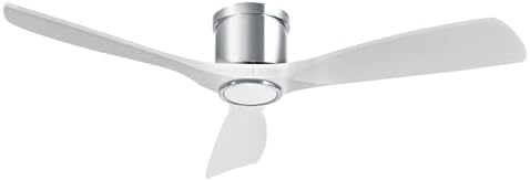 OFANTOP 132CM Niedrigprofil Moderner weißer Deckenventilator mit Licht | und Fernbedienung, leiser DC-Motor Kompatibel mit Alexa/Google Home
