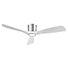 OFANTOP Ventilateur de plafond encastré avec lumières et télécommande, ventilateur de plafond silencieux à moteur DC Wifi 3 pales blanches pour salon, chambre à coucher, patio, 132CM