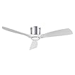 OFANTOP Ventilateur de plafond encastré avec lumières et télécommande, ventilateur de plafond silencieux à moteur DC Wifi 3 pales blanches pour salon, chambre à coucher, patio, 132CM
