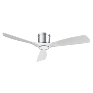 OFANTOP Ventilateur de plafond encastré avec lumières et télécommande, ventilateur de plafond silencieux à moteur DC Wifi 3 pales blanches pour salon, chambre à coucher, patio, 132CM