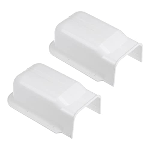 PATIKIL 4' PVC Cubierta Decorativa Línea, 2 Paquete Pared Entrada Tapa Tubo Piezas Accesorios para Aire Acondicionador Central AC Calefacción Bomba, Blanco