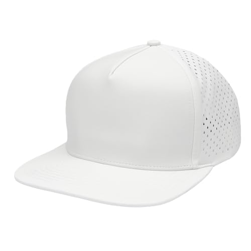 Image of Classic 5‑Panel Snapback Hat - Adjustable Flat Bill Cap, Lightweight Breathable Unisex for Embroidery & DIY