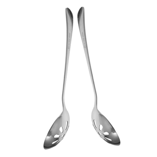 Alipis Kitchen Gadget Stainless Steel Spoon Set Frying Spoon Strainer Small Serving Utensils for Family Dinners