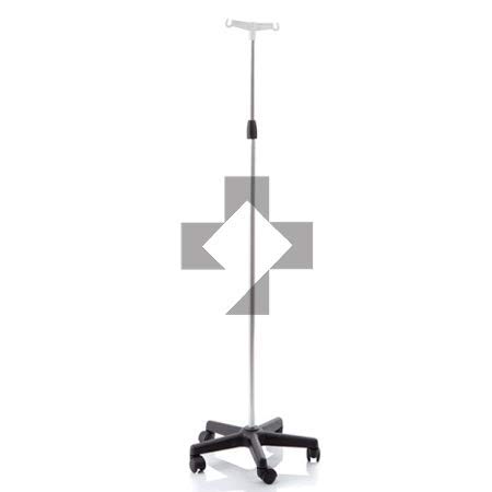 Asta Porta Flebo in Alluminio 2 Ganci con ruote MADE IN ITALY Art. MI432
