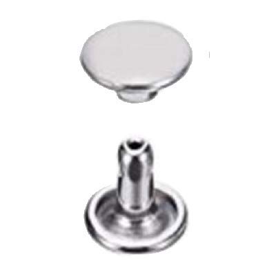4mm, 6mm, 8mm Double Cap Rivets, Metal Button Round, Rapid Rivet, Rivet Studs for Purse Bags Handbags Shoes Belts Leather Craft DIY (50pcs) (Silver, 4mm)